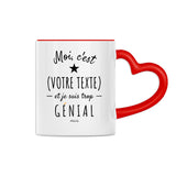 Mug Coeur à Personnaliser - XXX est trop Génial - 2 Coloris - Cadeau Personnalisable - Cadeau Personnalisable - Cadeaux-Positifs.com -Rouge-