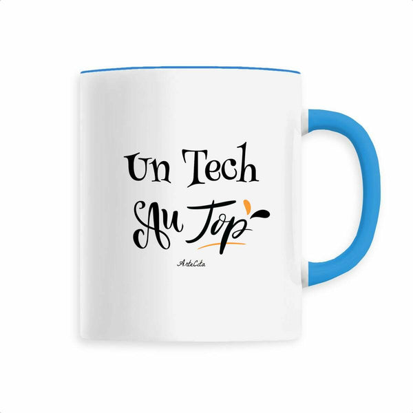 Mug - Un Tech au Top - 6 Coloris - Cadeau Original - Cadeau Personnalisable - Cadeaux-Positifs.com -Bleu-