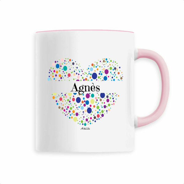 Mug - Agnès (Coeur) - 6 Coloris - Cadeau Unique & Tendre - Cadeau Personnalisable - Cadeaux-Positifs.com -Rose-