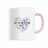 Mug - IP Survivor (Coeur) - 6 Coloris - Cadeau Unique &amp; Tendre - Cadeau Personnalisable - Cadeaux-Positifs.com -Rose-