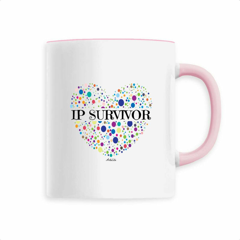 Cadeau anniversaire : Mug - IP Survivor (Coeur) - 6 Coloris - Cadeau Unique &amp; Tendre - Cadeau Personnalisable - Cadeaux-Positifs.com -Rose-