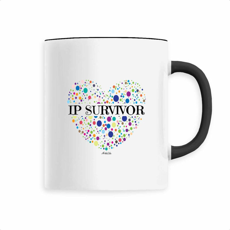 Cadeau anniversaire : Mug - IP Survivor (Coeur) - 6 Coloris - Cadeau Unique &amp; Tendre - Cadeau Personnalisable - Cadeaux-Positifs.com -Noir-