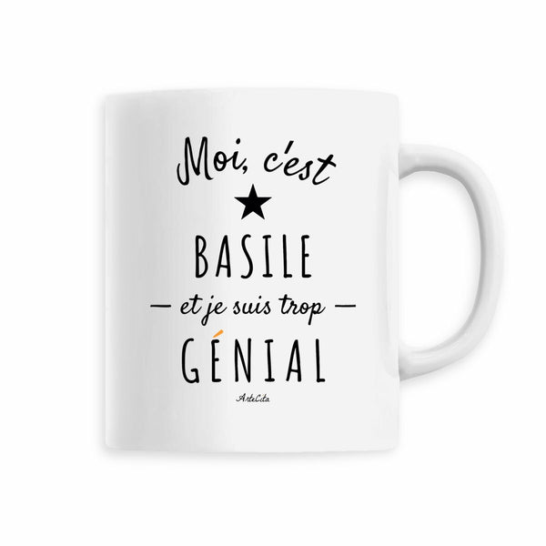 Mug - Basile est trop Génial - 6 Coloris - Cadeau Original - Cadeau Personnalisable - Cadeaux-Positifs.com -Blanc-