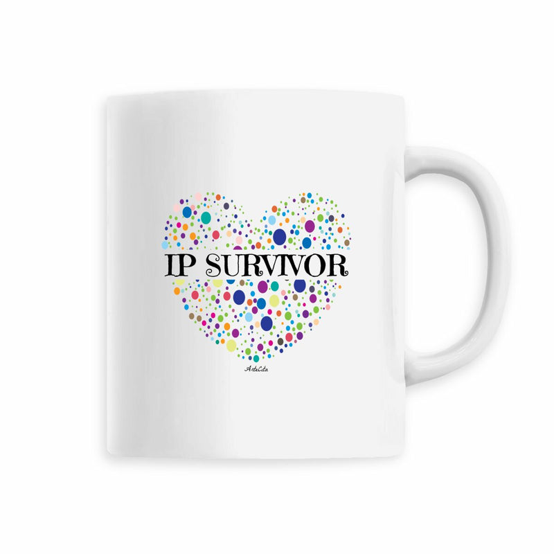 Cadeau anniversaire : Mug - IP Survivor (Coeur) - 6 Coloris - Cadeau Unique &amp; Tendre - Cadeau Personnalisable - Cadeaux-Positifs.com -Blanc-