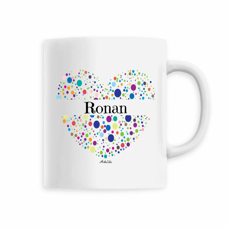 Cadeau anniversaire : Mug - Ronan (Coeur) - 6 Coloris - Cadeau Unique & Tendre - Cadeau Personnalisable - Cadeaux-Positifs.com -Blanc-