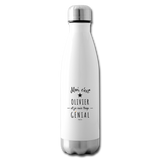 Bouteille isotherme - Olivier est trop Génial - Cadeau Original - Cadeau Personnalisable - Cadeaux-Positifs.com -blanc-